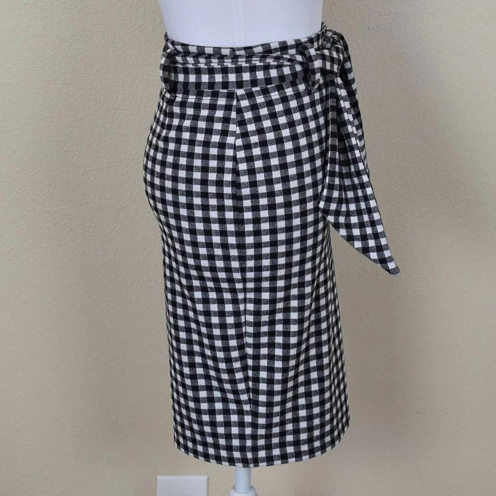 Anthropologie Maeve Gingham Plaid Pencil Skirt - XS
